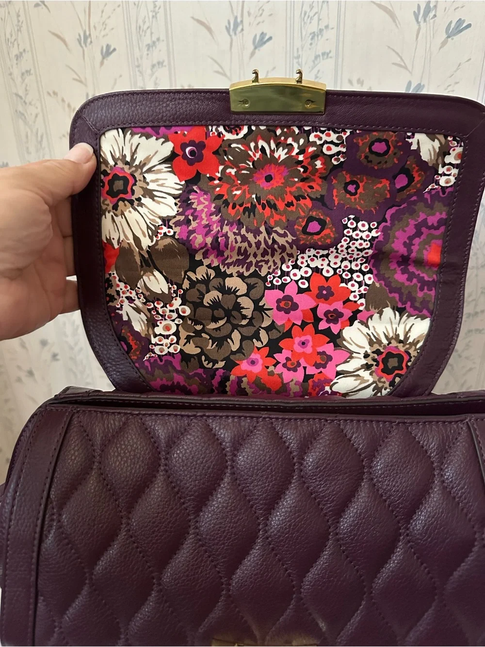 Vera Bradley Quilted Leather Satchel